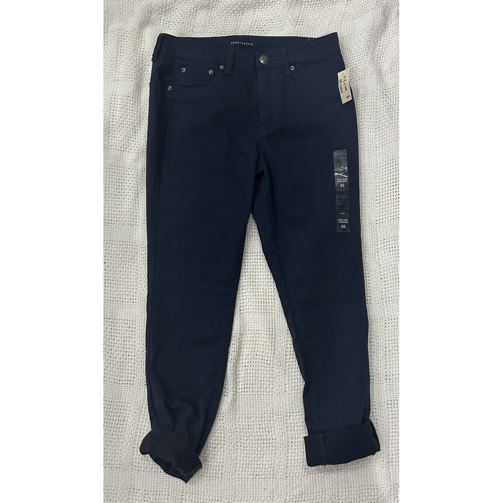 Aeropostale Women's Navy Blue Pants High Rise Jegging Aero Seriously Stretchy 4S
